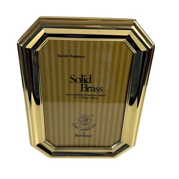 Bowon Solid Brass Picture Frame Octagon Photo Holder Polished Lacquer Coat 5"x7" - Picture 5 of 15